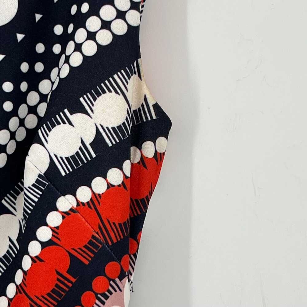 Vince Camuto Navy/White/Red Printed Dress | Midi Fit & Flare, Size 2 - Picture 7 of 10